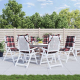 VidaXL coussins de chaise 6 pcs dossier haut motif losange tissu oxford rouge