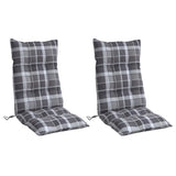 Coussins de chaise vidaxl 2 st dossier haut de dos de diamant oxford tissu gris