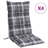 Coussins de chaise vidaxl 4 st haut de dossier de diamant de dos oxford tissu gris