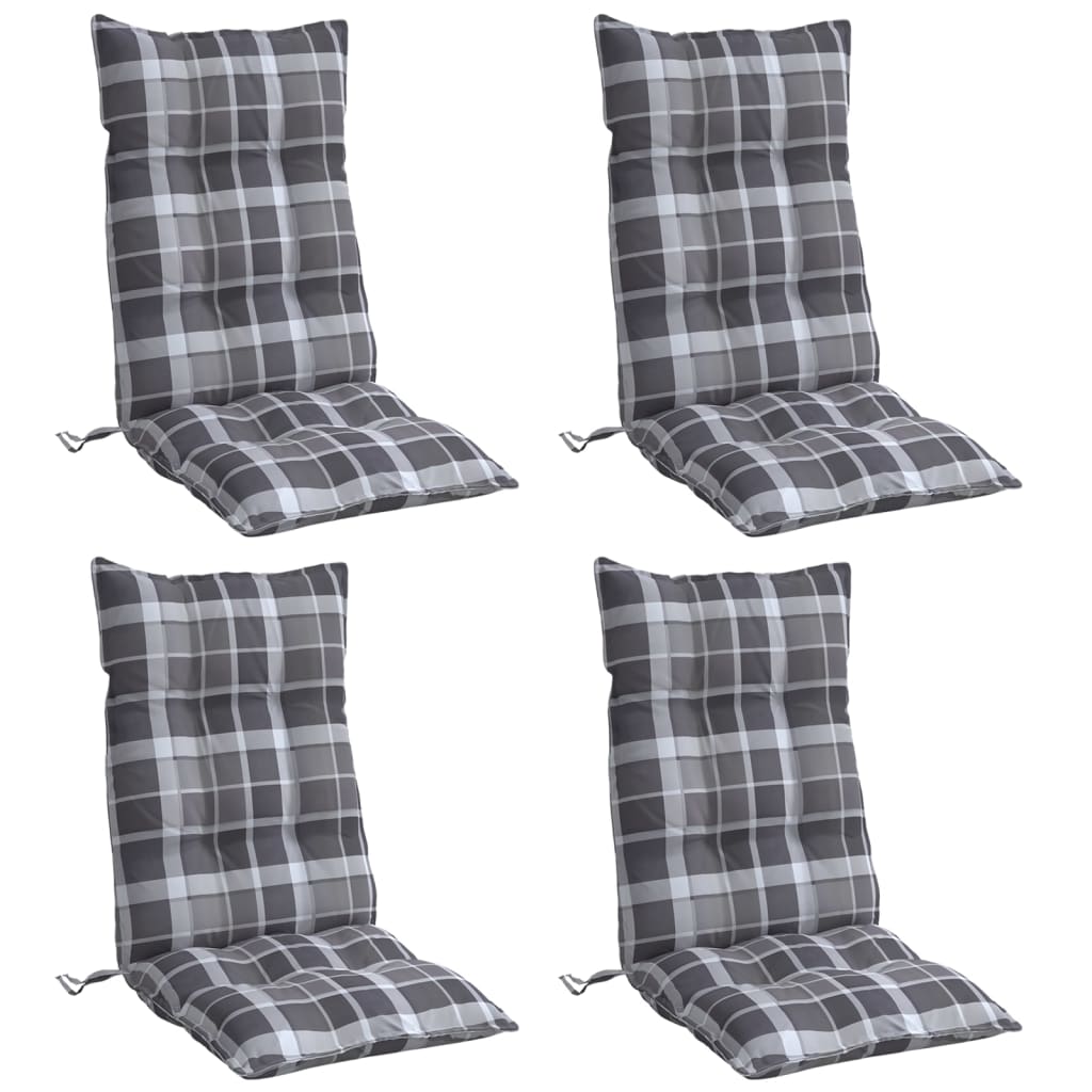 Vidaxl chair cushions 4 st high back diamond pattern Oxford fabric gray