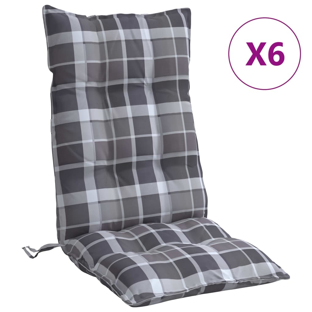 Vidaxl krzesło Poduszki 6 St Diamond Wzór z tyłu Oxford Fabric Grey