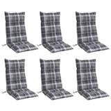 VidaXL coussins de chaise 6 pièces dossier haut motif losange tissu oxford gris