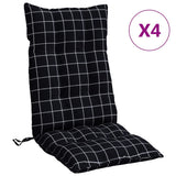 Vidaxl Chair cushions 4 st high back diamond pattern Oxford fabric black