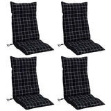 Vidaxl Chair cushions 4 st high back diamond pattern Oxford fabric black