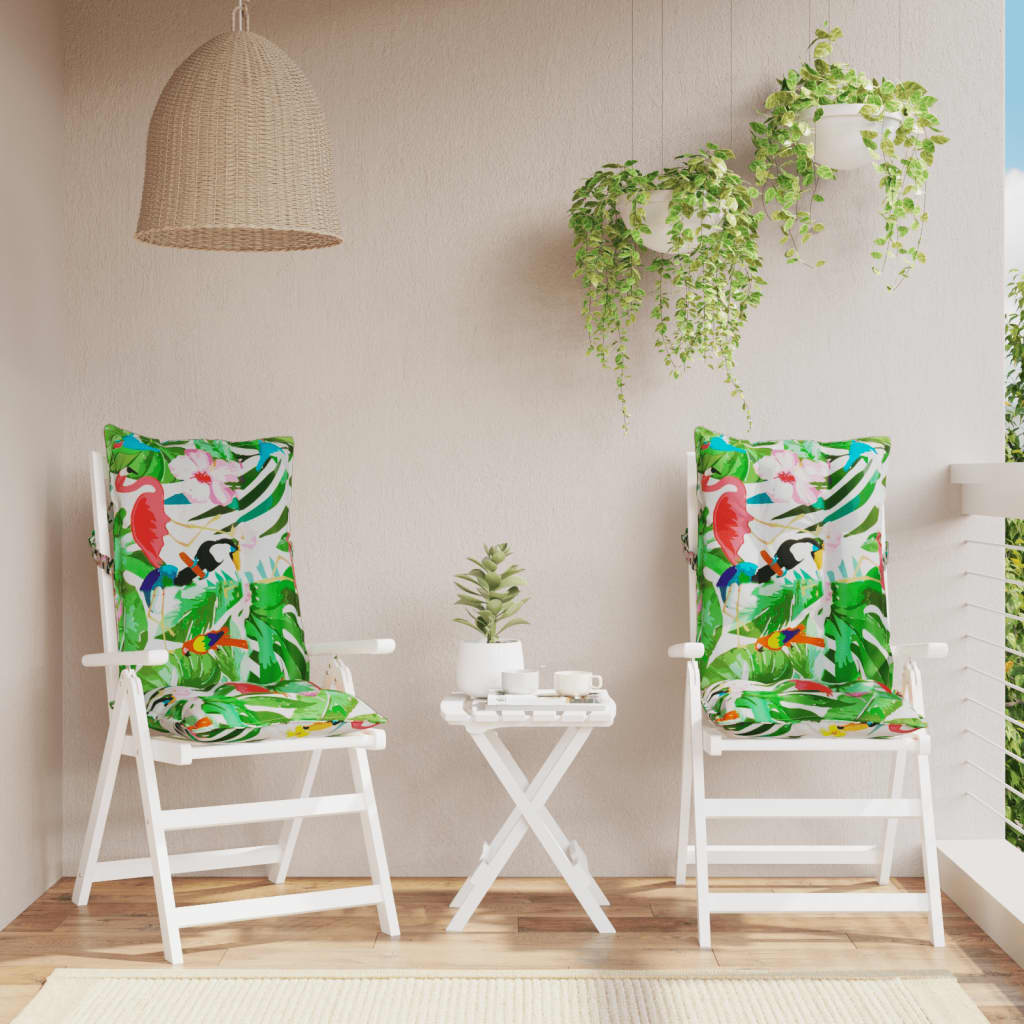 VidaXL coussins de chaise 2 pcs dossier haut tissu oxford multicolore