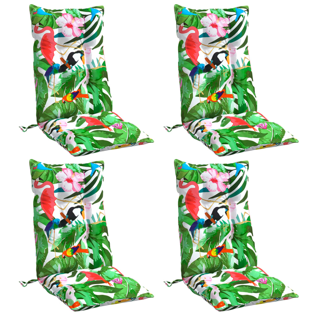 VidaXL coussins de chaise 4 pcs dossier haut tissu oxford multicolore