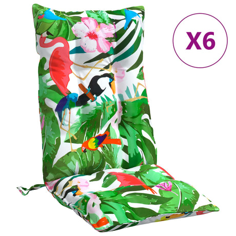 VidaXL coussins de chaise 6 pcs dossier haut tissu oxford multicolore