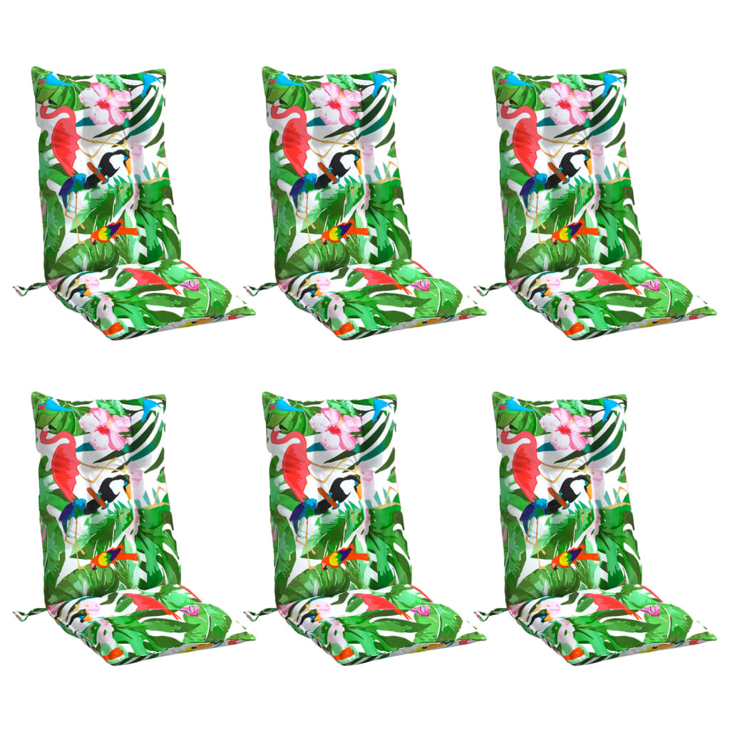 VidaXL coussins de chaise 6 pcs dossier haut tissu oxford multicolore