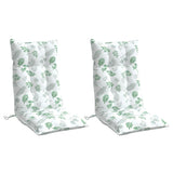 VidaXL coussins de chaise 2 pièces tissu oxford à motif de feuilles à dossier haut