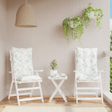 VidaXL coussins de chaise 2 pièces tissu oxford à motif de feuilles à dossier haut