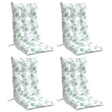 VidaXL coussins de chaise 4 pièces tissu oxford à motif de feuilles à dossier haut