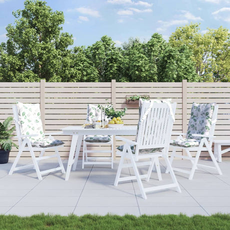 VidaXL coussins de chaise 4 pièces tissu oxford à motif de feuilles à dossier haut