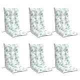 VidaXL coussins de chaise 6 pièces tissu oxford à motif de feuilles à dossier haut