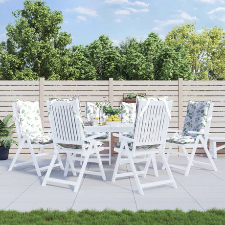 VidaXL coussins de chaise 6 pièces tissu oxford à motif de feuilles à dossier haut