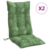 VidaXL coussins de chaise 2 pièces tissu oxford à motif de feuilles à dossier haut