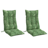 VidaXL coussins de chaise 2 pièces tissu oxford à motif de feuilles à dossier haut