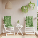 VidaXL coussins de chaise 2 pièces tissu oxford à motif de feuilles à dossier haut