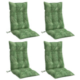 Vidaxl Chair cushions 4 st high back leaf pattern Oxford fabric