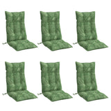VidaXL coussins de chaise 6 pièces tissu oxford à motif de feuilles à dossier haut