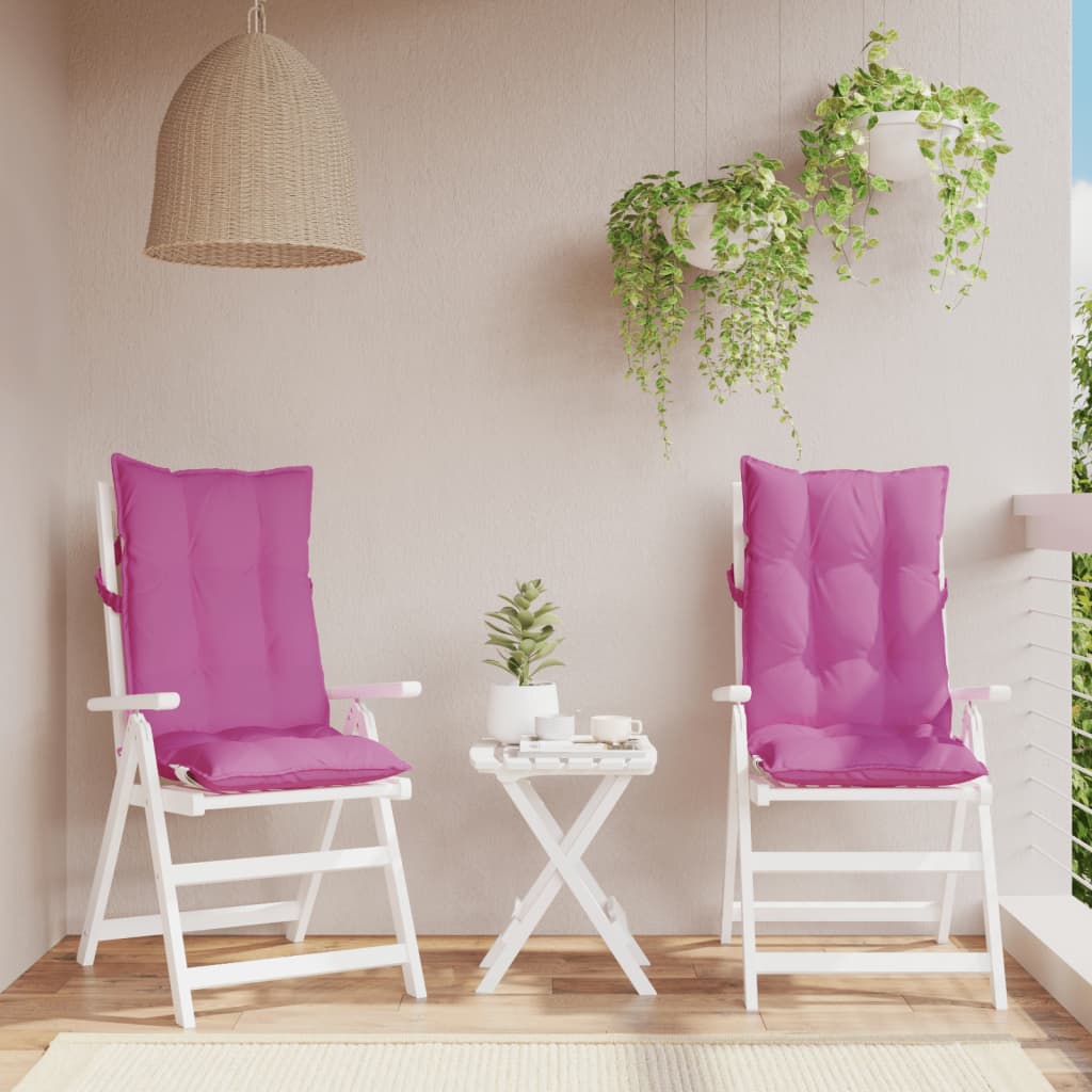 VidaXL coussins de chaise 2 pcs dossier haut tissu oxford rose
