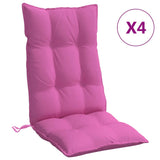 VidaXL coussins de chaise 4 pcs dossier haut tissu oxford rose