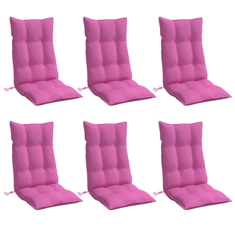 VidaXL coussins de chaise 6 pcs dossier haut tissu oxford rose