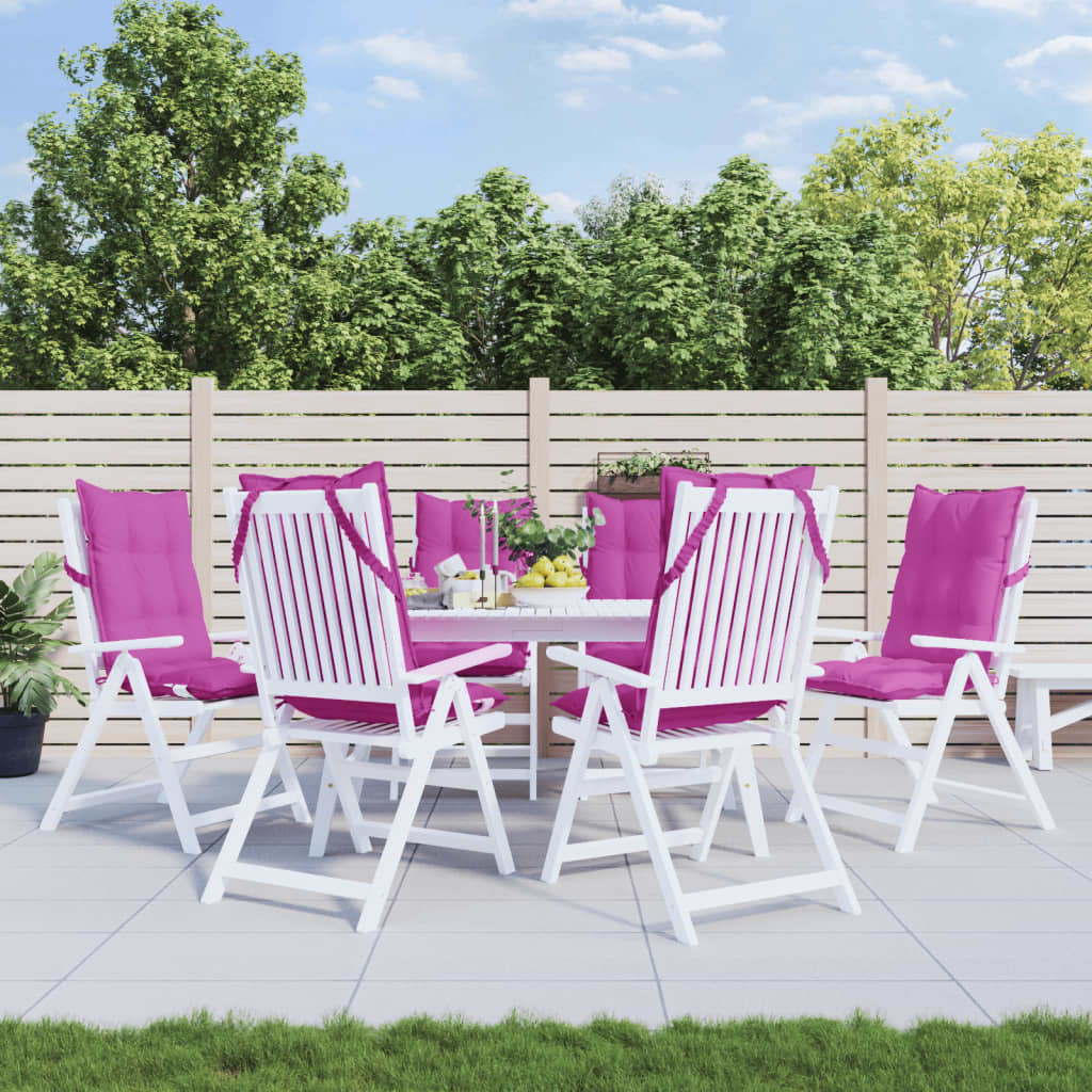 VidaXL coussins de chaise 6 pcs dossier haut tissu oxford rose