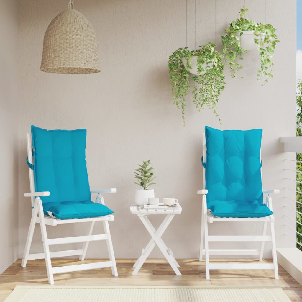 VidaXL coussins de chaise 2 pcs dossier haut tissu oxford turquoise