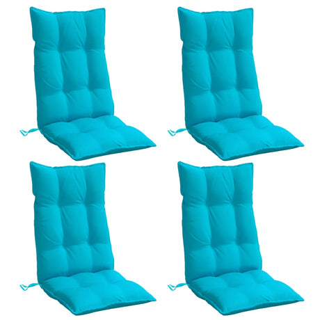 VidaXL coussins de chaise 4 pcs dossier haut tissu oxford turquoise