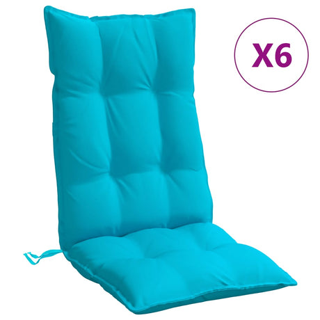 VidaXL coussins de chaise 6 pcs dossier haut tissu oxford turquoise