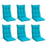 VidaXL coussins de chaise 6 pcs dossier haut tissu oxford turquoise