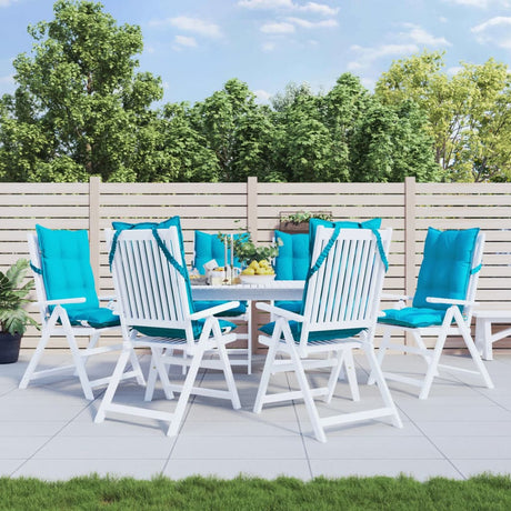 VidaXL coussins de chaise 6 pcs dossier haut tissu oxford turquoise