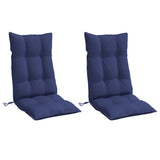 VidaXL coussins de chaise 2 pcs dossier haut tissu oxford bleu marine