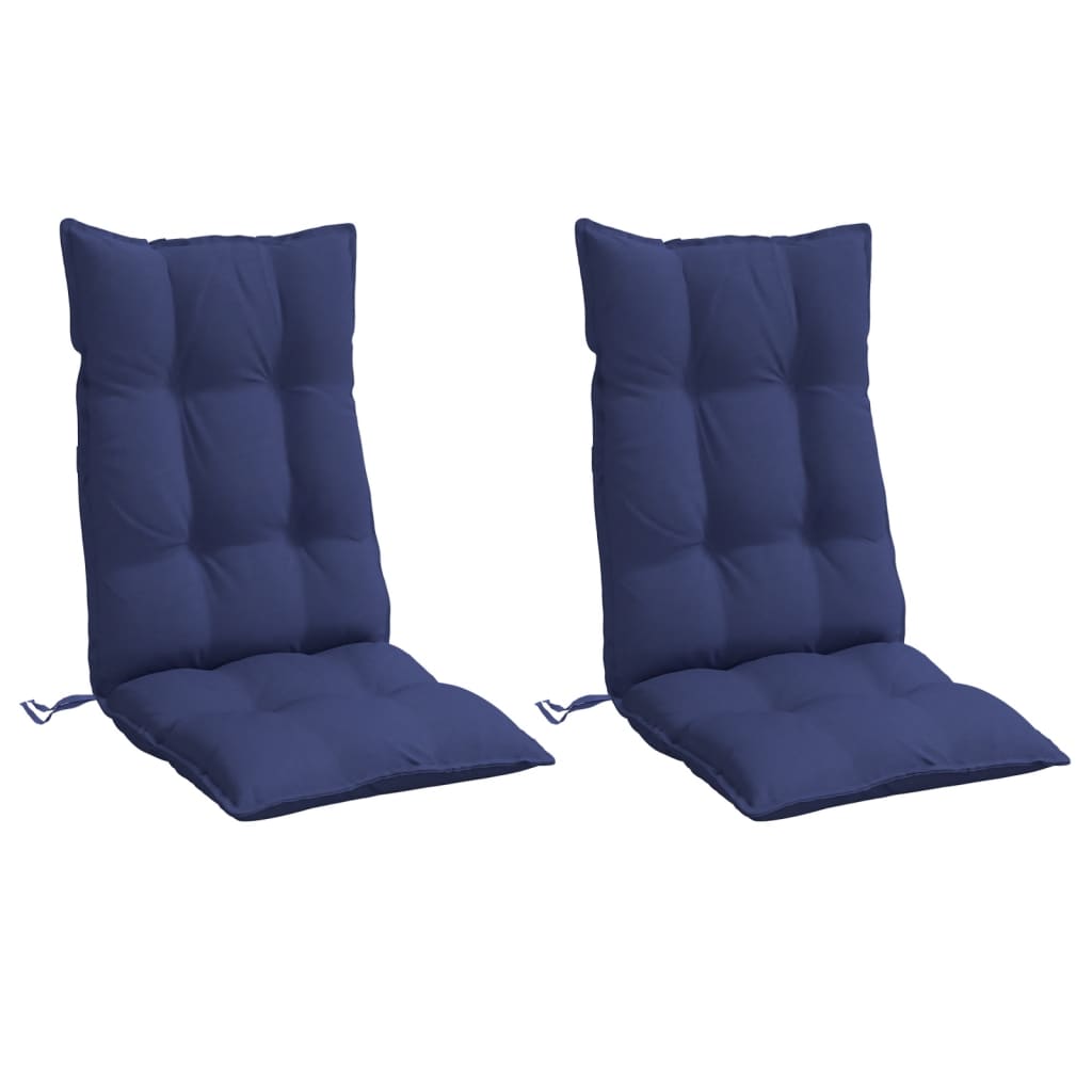 Coussins de chaise vidaxl 2 st haut dos oxford tissu marin bleu