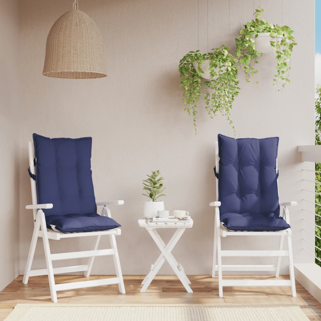 VidaXL coussins de chaise 2 pcs dossier haut tissu oxford bleu marine