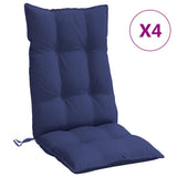 VidaXL coussins de chaise 4 pcs dossier haut tissu oxford bleu marine