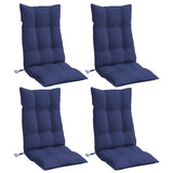 VidaXL coussins de chaise 4 pcs dossier haut tissu oxford bleu marine