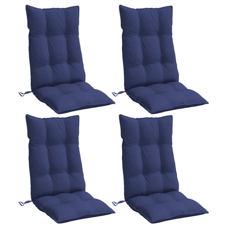 VidaXL coussins de chaise 4 pcs dossier haut tissu oxford bleu marine