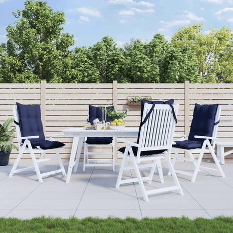 VidaXL coussins de chaise 4 pcs dossier haut tissu oxford bleu marine