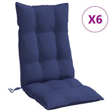 Coussins de chaise vidaxl 6 st haut de dos oxford tissu marin bleu