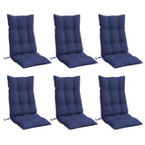 VidaXL coussins de chaise 6 pcs dossier haut tissu oxford bleu marine