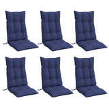 Coussins de chaise vidaxl 6 st haut de dos oxford tissu marin bleu