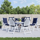 VidaXL coussins de chaise 6 pcs dossier haut tissu oxford bleu marine
