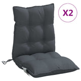 VidaXL coussins de chaise 2 pcs dossier bas tissu oxford anthracite