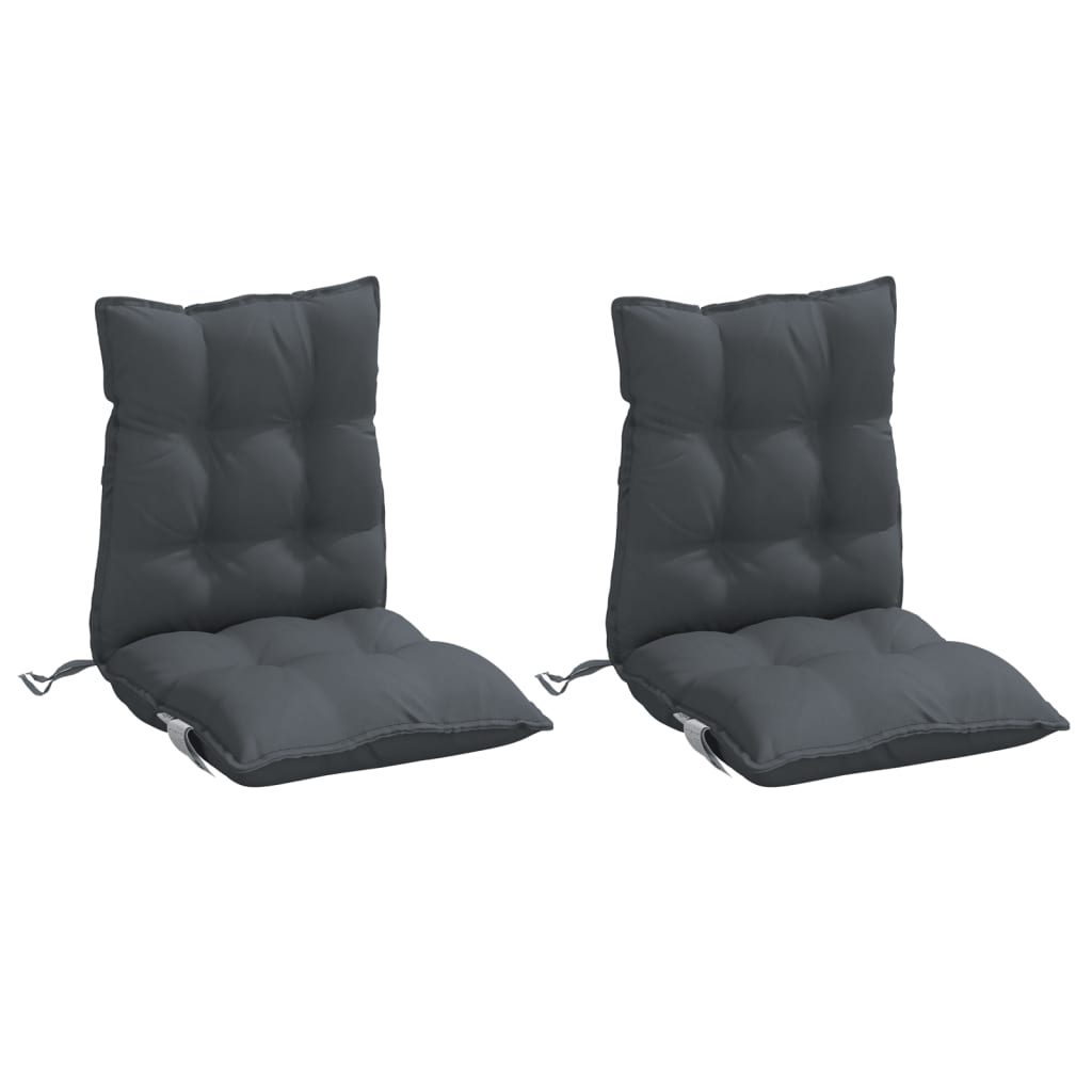 VidaXL coussins de chaise 2 pcs dossier bas tissu oxford anthracite