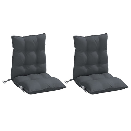 VidaXL coussins de chaise 2 pcs dossier bas tissu oxford anthracite