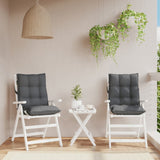 VidaXL coussins de chaise 2 pcs dossier bas tissu oxford anthracite