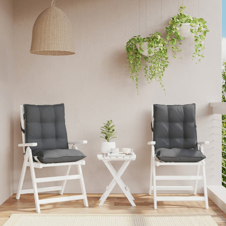 VidaXL coussins de chaise 2 pcs dossier bas tissu oxford anthracite
