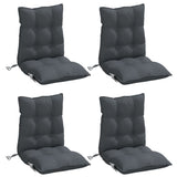 VidaXL coussins de chaise 4 pcs dossier bas tissu oxford anthracite