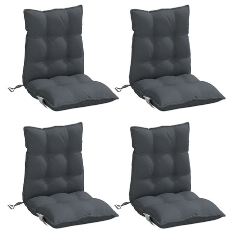 VidaXL coussins de chaise 4 pcs dossier bas tissu oxford anthracite